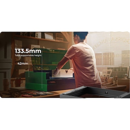 Xtool Enclosed Desktop Laser Cutter and Engraver. S1 40w Rotary Kit. MXD-K101-001